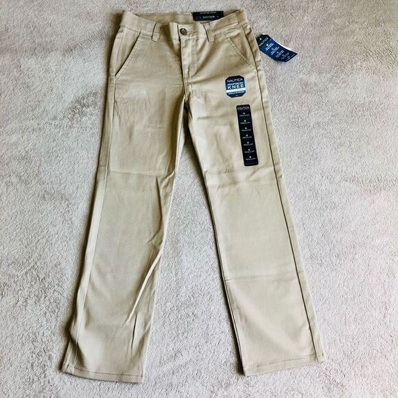 Nautica Boys’ School Uniform Flat Front Khakis - Picture 1 of 4
